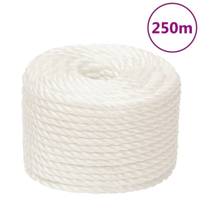 Vidaxl werktouw 10 mm 250 m polypropeen wit