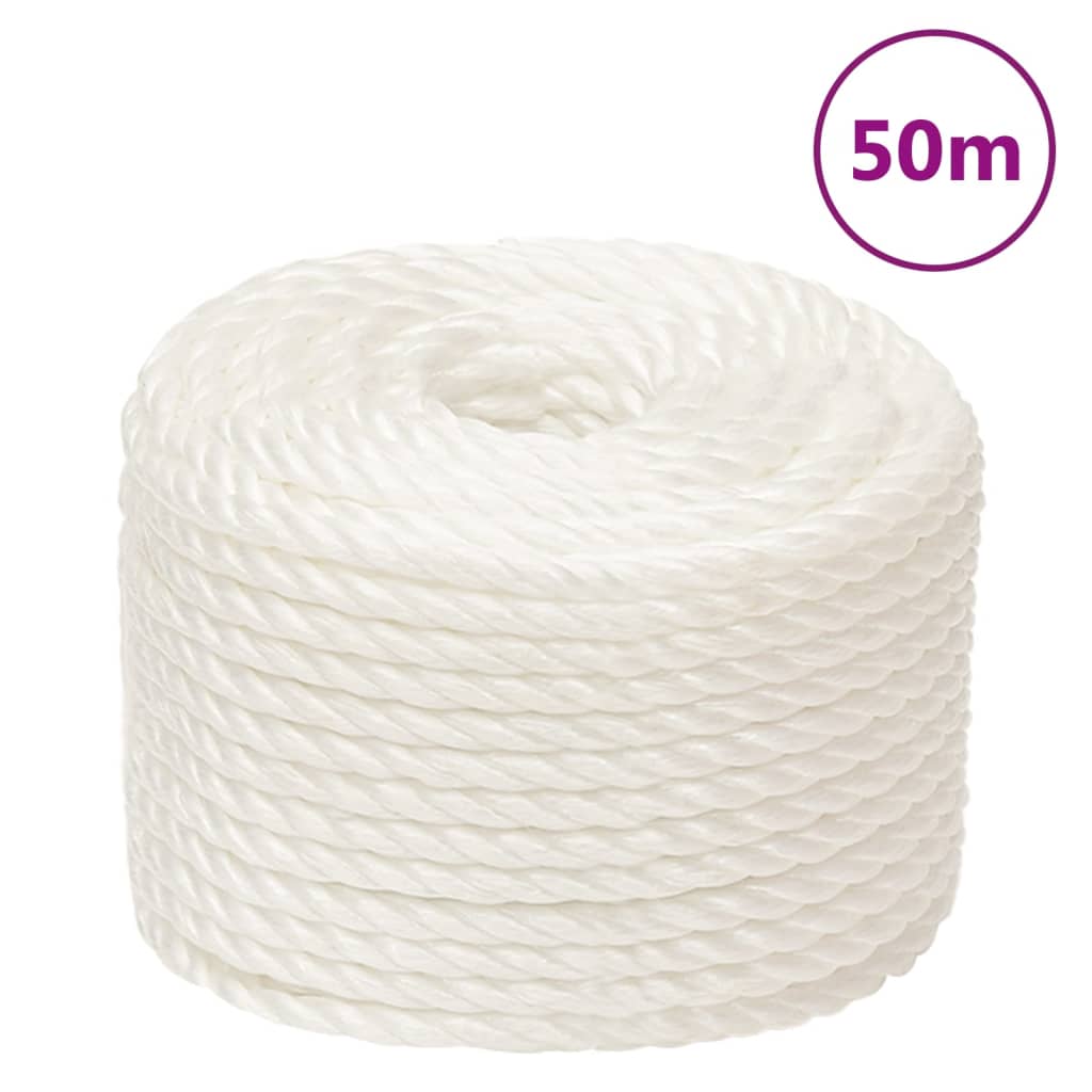 Vidaxl werktouw 16 mm 50 m polypropeen wit