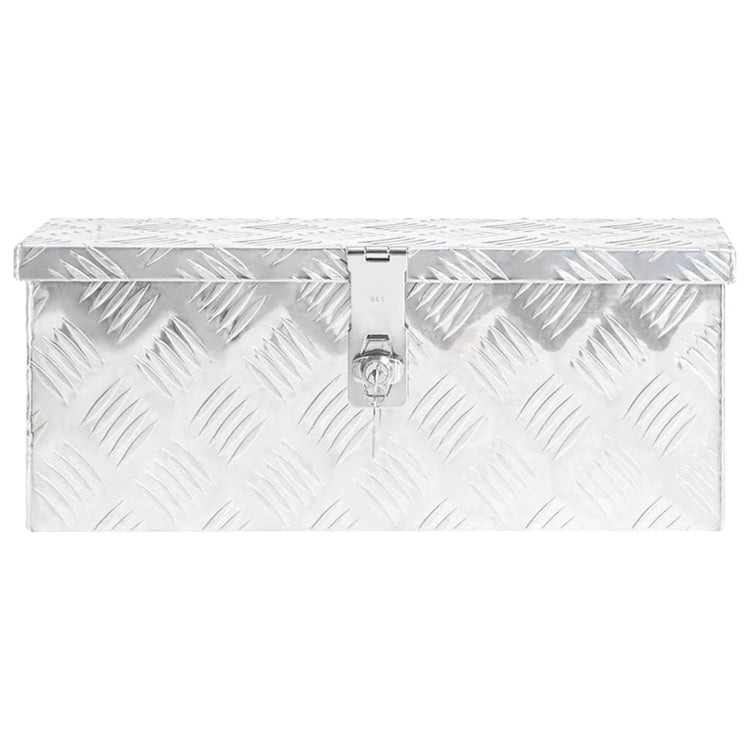 Vidaxl opbergbox 50x15x20,5 cm aluminium zilverkleurig