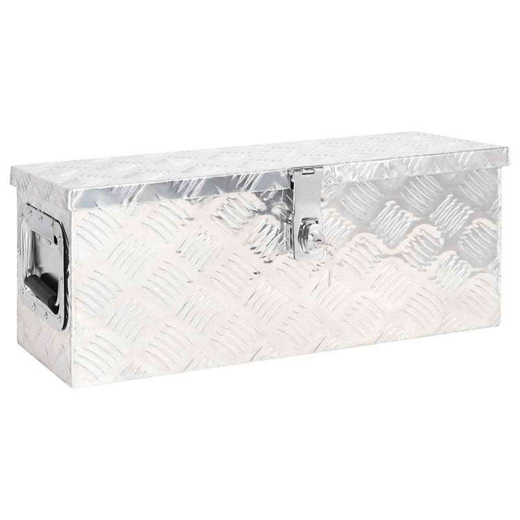 Vidaxl opbergbox 60x23,5x23 cm aluminium zilverkleurig