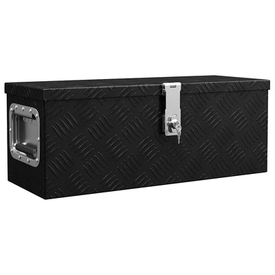 Vidaxl opbergbox 60x23,5x23 cm aluminium zwart