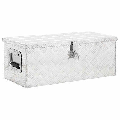 Vidaxl opbergbox 70x31x27 cm aluminium zilverkleurig