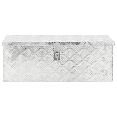 Vidaxl opbergbox 70x31x27 cm aluminium zilverkleurig