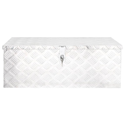 Vidaxl opbergbox 80x39x30 cm aluminium zilverkleurig