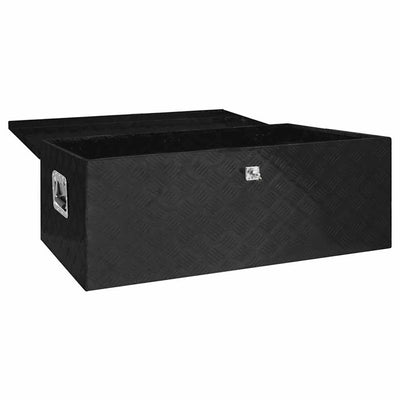 Vidaxl opbergbox 100x55x37 cm aluminium zwart