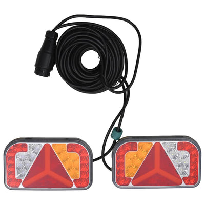 Vidaxl aanhangerlampen 2 st led-lamp 12 v 24x5x14,5 cm rood