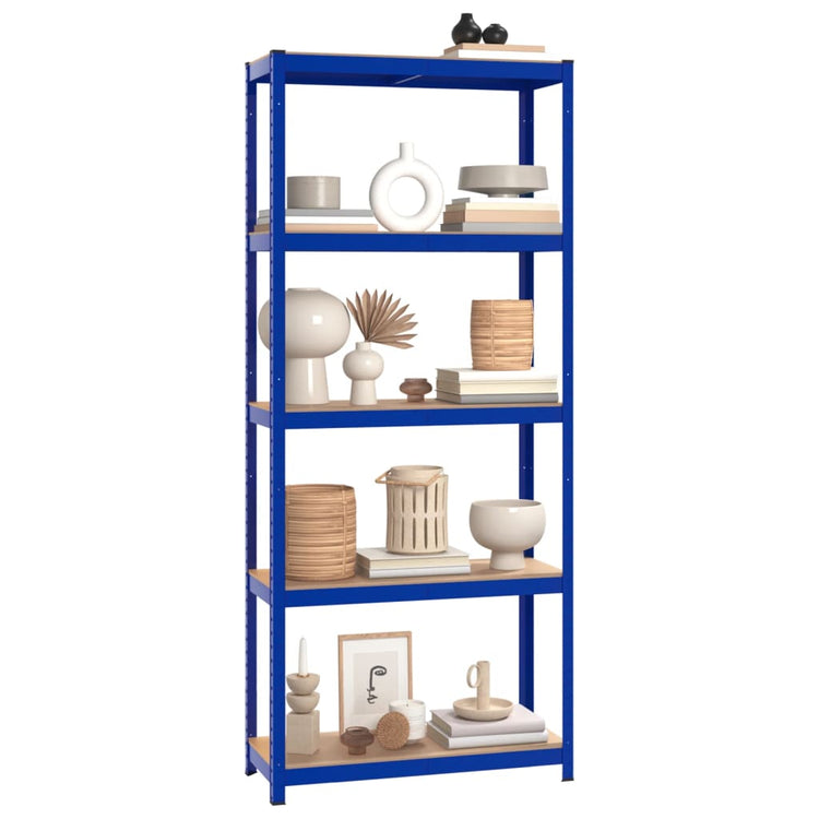 Vidaxl opbergrek 5-laags staal bewerkt hout blauw
