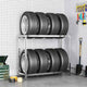 Vidaxl bandenrek 2-laags 110x40x110 cm staal zilverkleurig