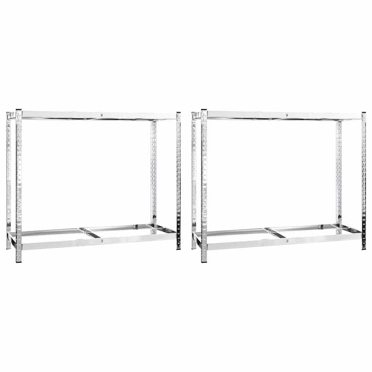 Vidaxl bandenrekken 2-laags 2 st 110x40x110 cm staal zilverkleurig