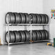 Vidaxl bandenrekken 2-laags 2 st 110x40x110 cm staal zilverkleurig