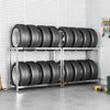 VidaXL Bandenrekken 2-laags 2 st 110x40x110 cm staal zilverkleurig