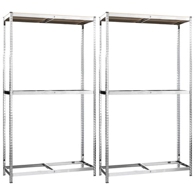 Vidaxl bandenrekken 2-laags 2 st 110x40x180 cm staal zilverkleurig