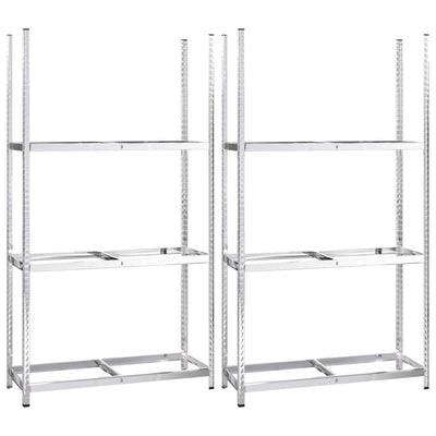 VidaXL Bandenrekken 3-laags 2 st 110x40x200 cm staal zilverkleurig