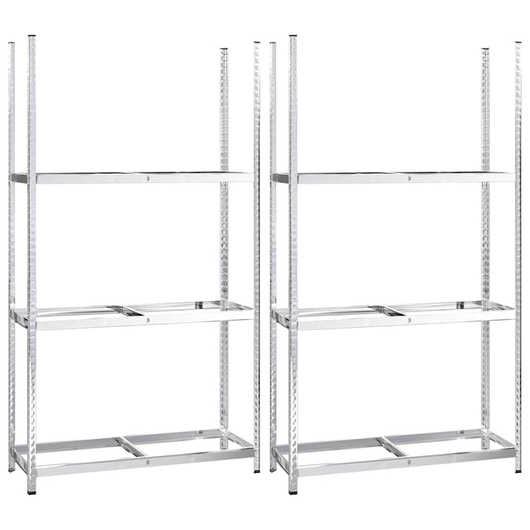 Vidaxl bandenrekken 3-laags 2 st 110x40x200 cm staal zilverkleurig