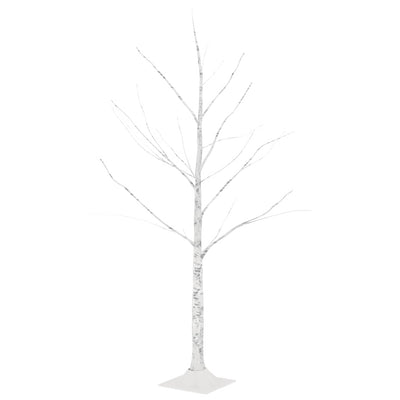 Vidaxl berkenboom led 48 led's warmwit 120 cm wit