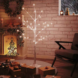 Vidaxl berkenboom led 48 led's warmwit 120 cm wit - afbeelding 1