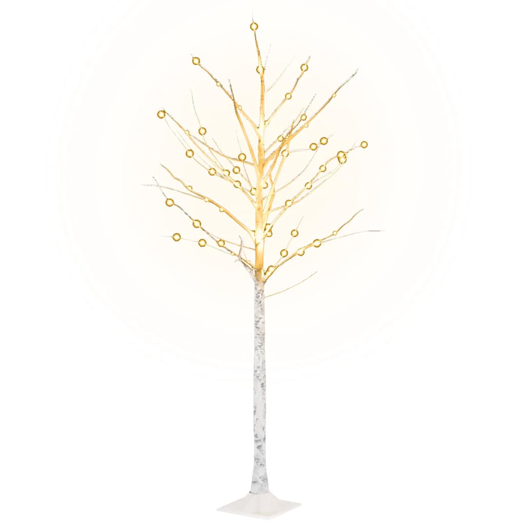 Vidaxl berkenboom led 96 led's warmwit 180 cm wit