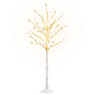Vidaxl berkenboom led 96 led's warmwit 180 cm wit