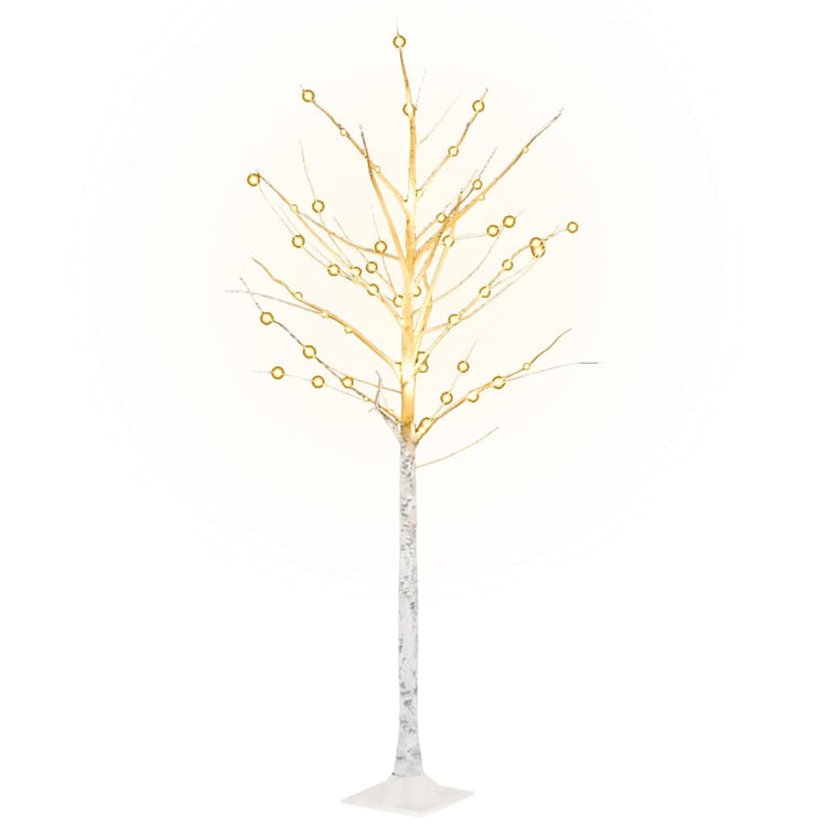 Vidaxl berkenboom led 96 led's warmwit 180 cm wit