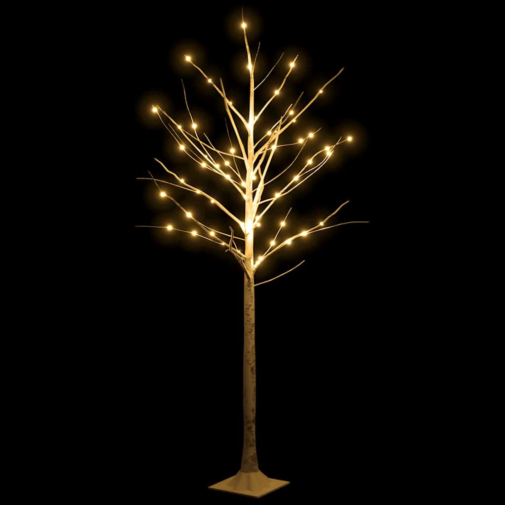 Vidaxl berkenboom led 96 led's warmwit 180 cm wit