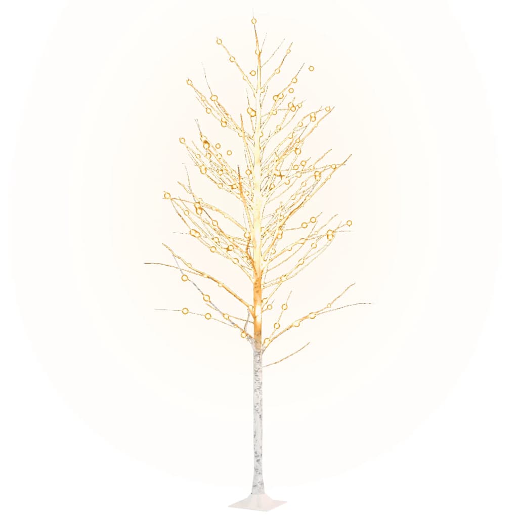 Vidaxl berkenboom led 240 led's warmwit 300 cm wit