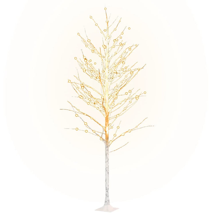 Vidaxl berkenboom led 240 led's warmwit 300 cm wit
