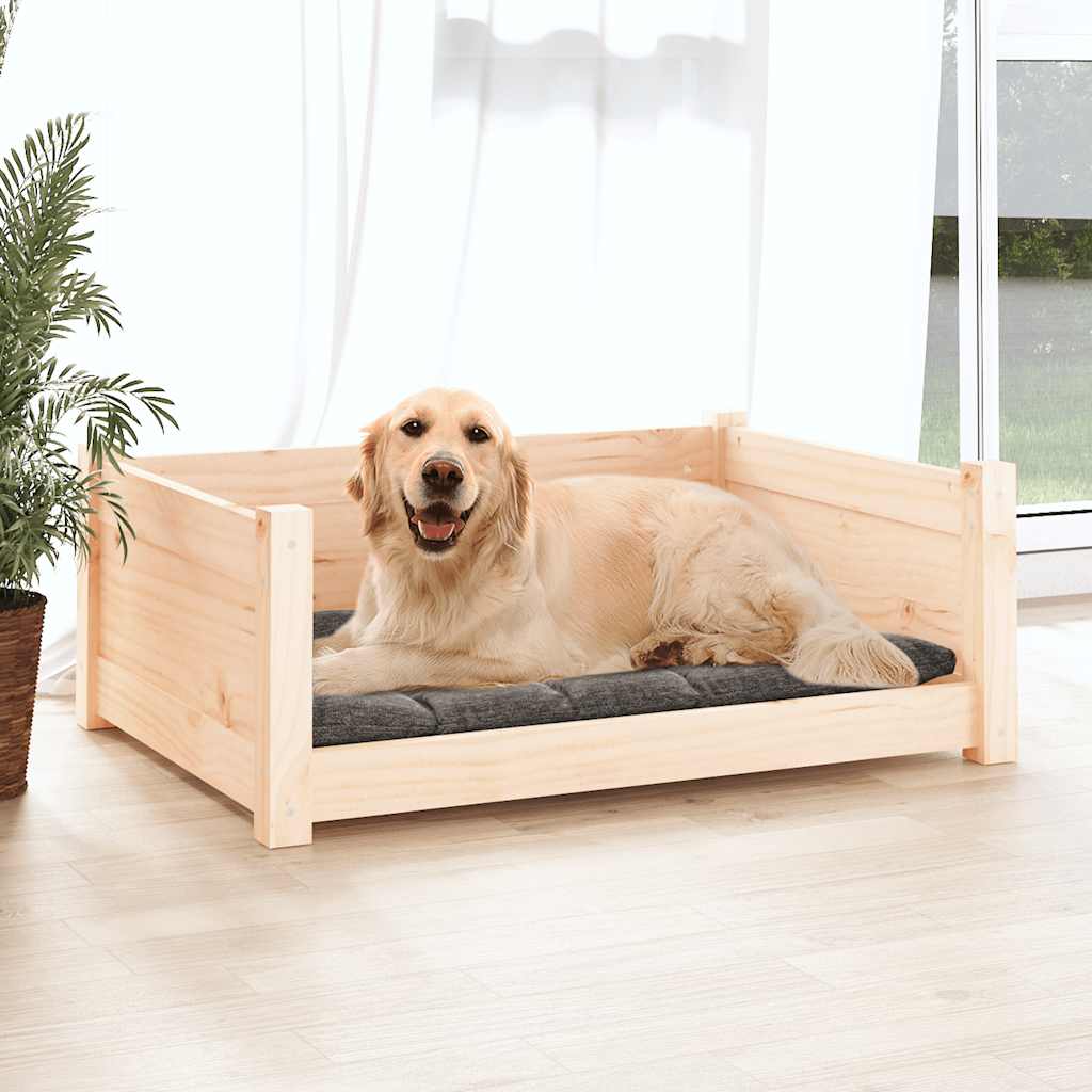 Vidaxl hondenmand 75,5x55,5x28 cm massief grenenhout
