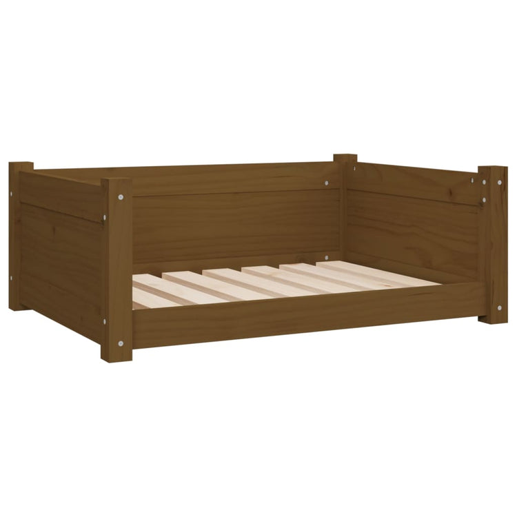 Vidaxl hondenmand 75,5x55,5x28 cm massief grenenhout honingbruin
