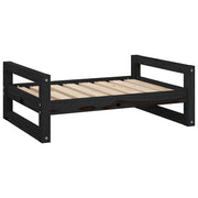 Vidaxl hondenmand 75,5x55,5x28 cm massief grenenhout zwart - afbeelding 2