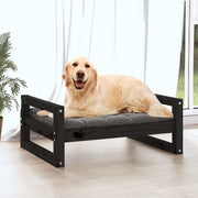 Vidaxl hondenmand 75,5x55,5x28 cm massief grenenhout zwart - afbeelding 3
