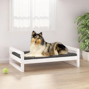 Vidaxl hondenmand 95,5x65,5x28 cm massief grenenhout wit - afbeelding 1