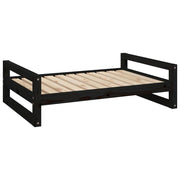 Vidaxl hondenmand 95,5x65,5x28 cm massief grenenhout zwart - afbeelding 2