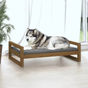 Vidaxl hondenmand 105,5x75,5x28 cm massief grenenhout honingbruin - afbeelding 3