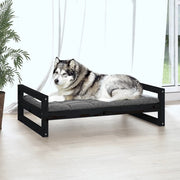 Vidaxl hondenmand 105,5x75,5x28 cm massief grenenhout zwart - afbeelding 3