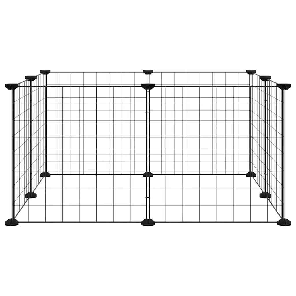 Vidaxl huisdierkooi met 8 panelen, zwart, 35x35 cm, staal