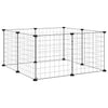Vidaxl huisdierkooi met 8 panelen en deur, zwart 35x35 cm staal