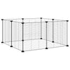 Vidaxl huisdierkooi met 8 panelen, zwart, 35x35 cm, staal