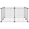 Vidaxl huisdierkooi met 8 panelen, zwart, 35x35 cm, staal