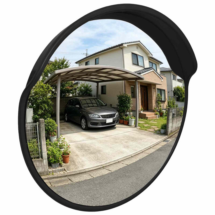 Vidaxl buiten convex verkeersspiegel zwart ø45 cm polycarbonaat