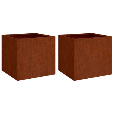 Vidaxl plantenbakken 2 st 32x30x29 cm cortenstaal