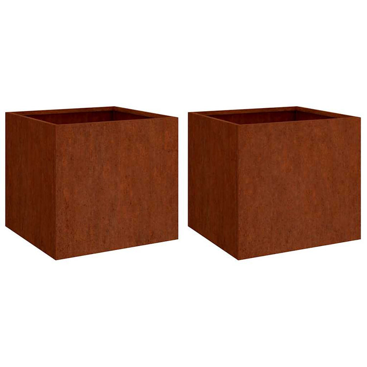 Vidaxl plantenbakken 2 st 49x47x46 cm cortenstaal