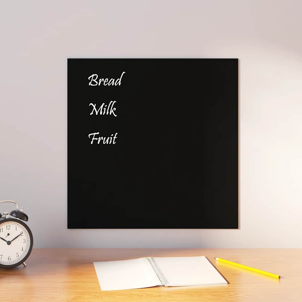 Vidaxl magneetbord wandgemonteerd 40x40 cm gehard glas zwart