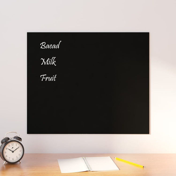 VidaXL Magneetbord voor aan de wand 60x50 cm gehard glas zwart