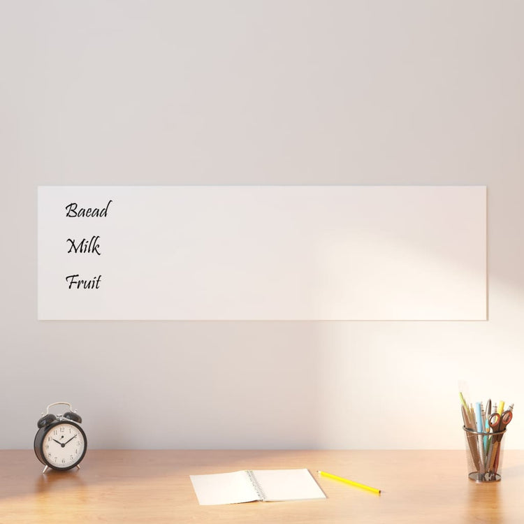 Vidaxl magneetbord voor aan de wand 100x30 cm gehard glas wit