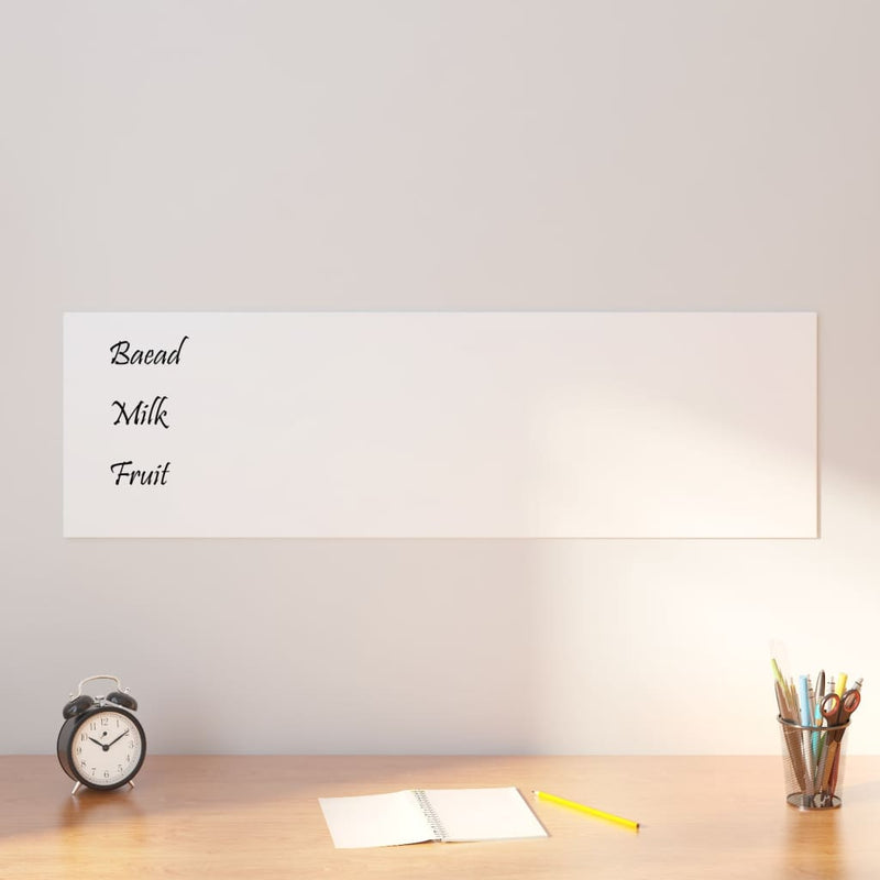 Vidaxl magneetbord voor aan de wand 100x30 cm gehard glas wit
