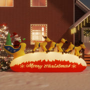 Vidaxl kerstdecoratie kerstman en rendieren opblaasbaar led 145 cm - afbeelding 1