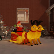 Vidaxl kerstdecoratie kerstman en rendieren opblaasbaar led 130 cm - afbeelding 1