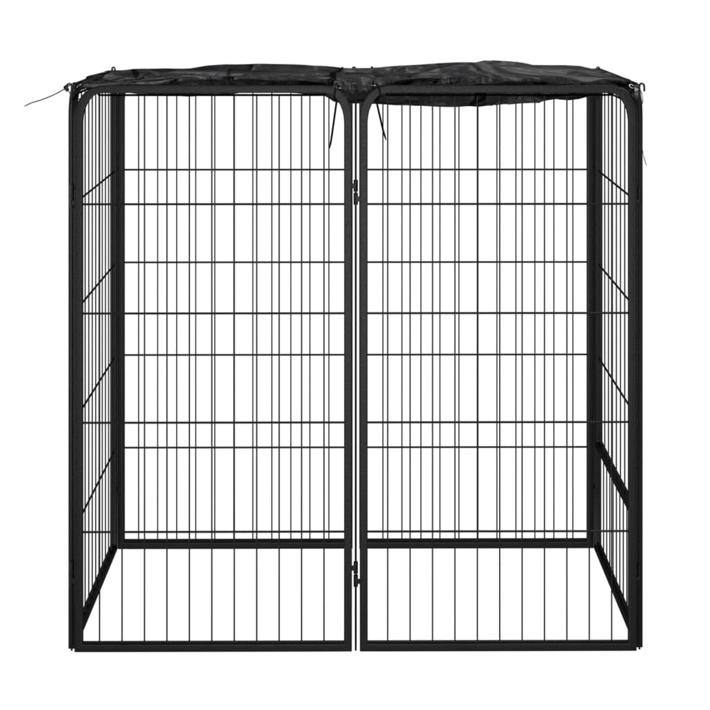 VidaXL Hondenkennel 6 panelen 50 x 100 cm gepoedercoat staal zwart