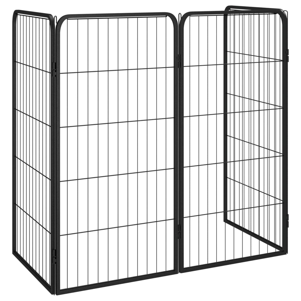 VidaXL Hondenkennel 4 panelen 50 x 100 cm gepoedercoat staal zwart