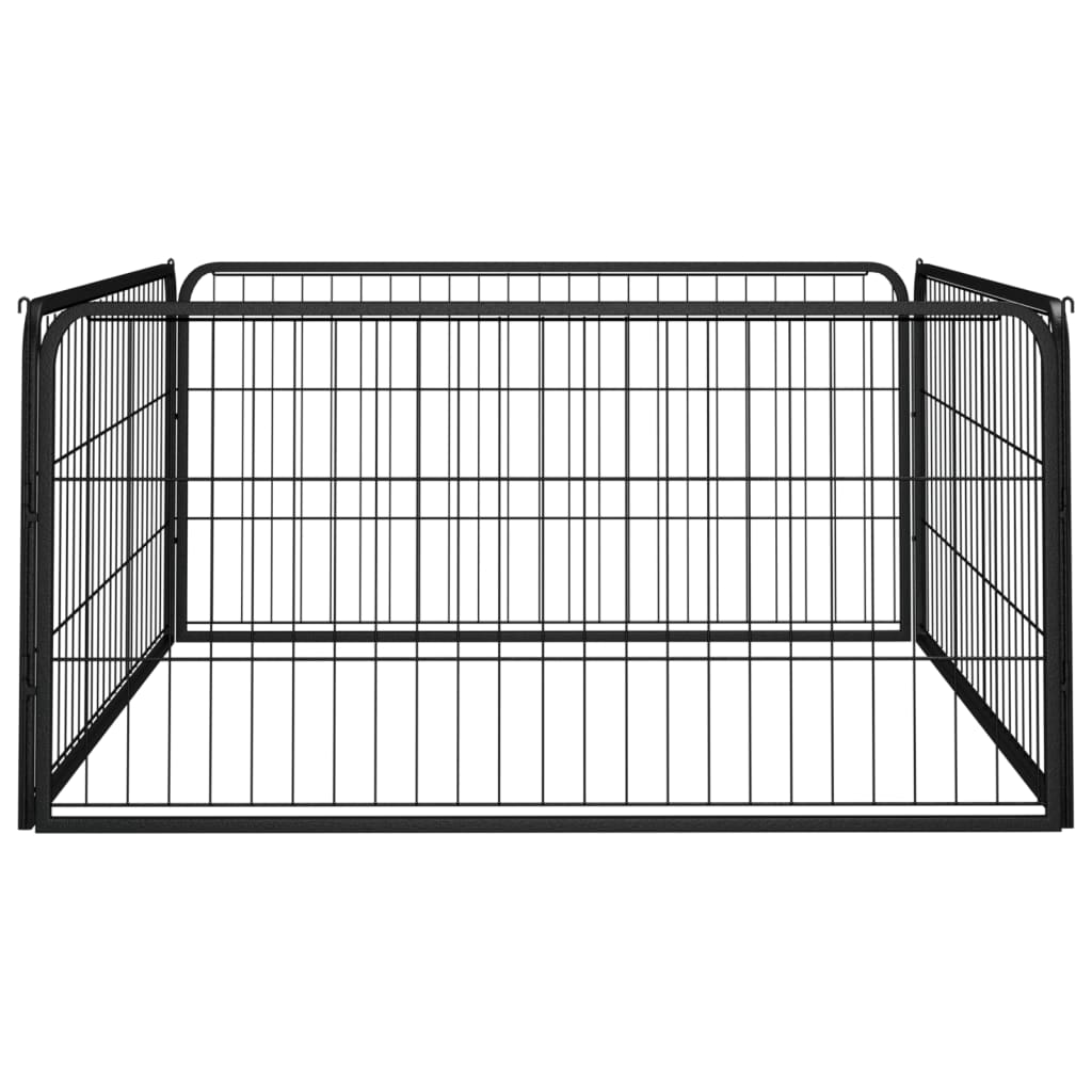 VidaXL Hondenkennel 4 panelen 100x50 cm gepoedercoat staal zwart